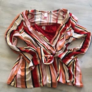 Cute striped top with layering tank.
